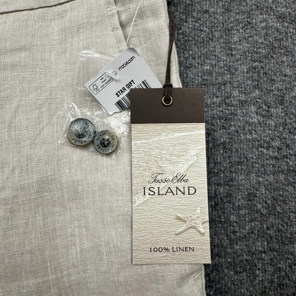 Tasso Elba Island Pants 100% linen straight leg 36x30 New Beige Wedding Beach